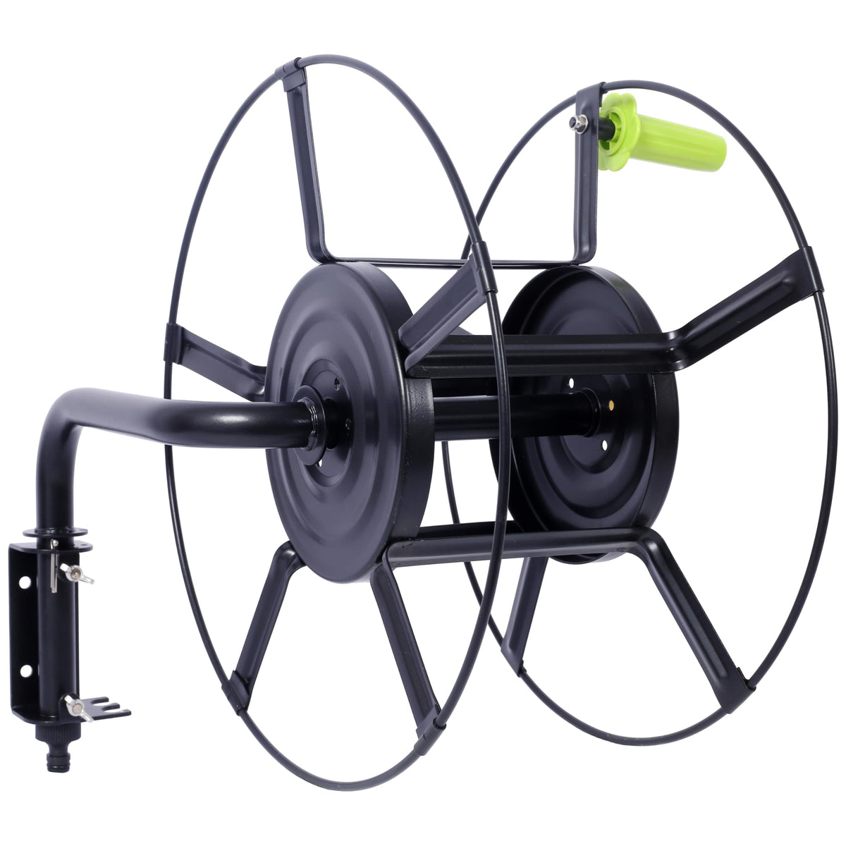 Black Heavy Duty Steel Swivel Hose Reel L326884