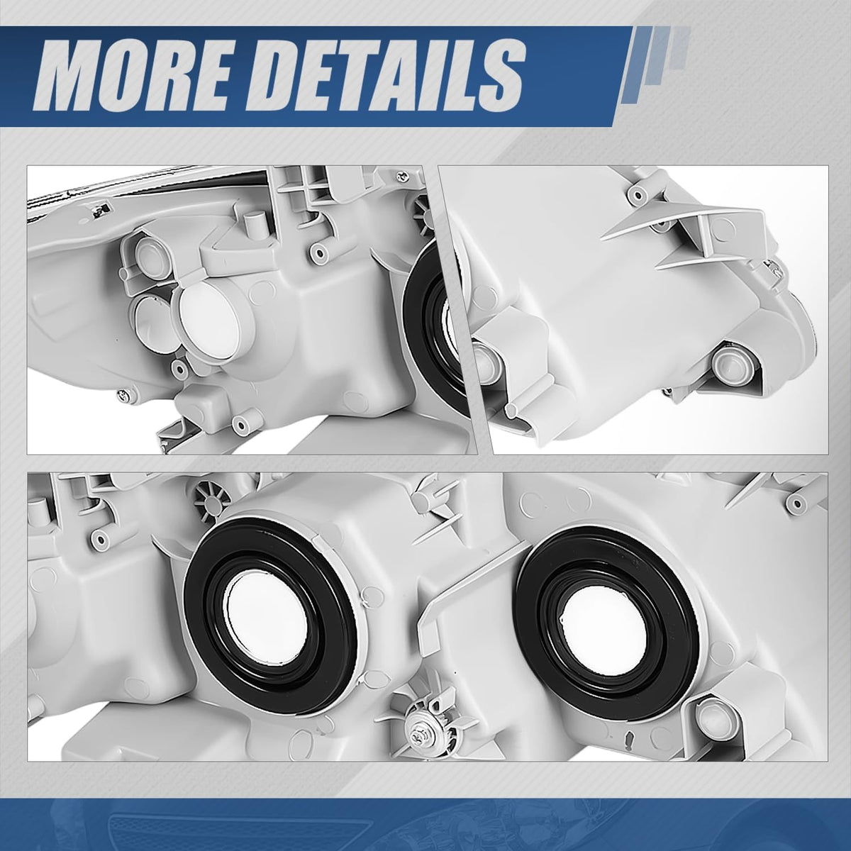 Headlight Assembly Compatible with Toyota Camry 2007 2008 2009 Chrome Housing Amber Corner E6844
