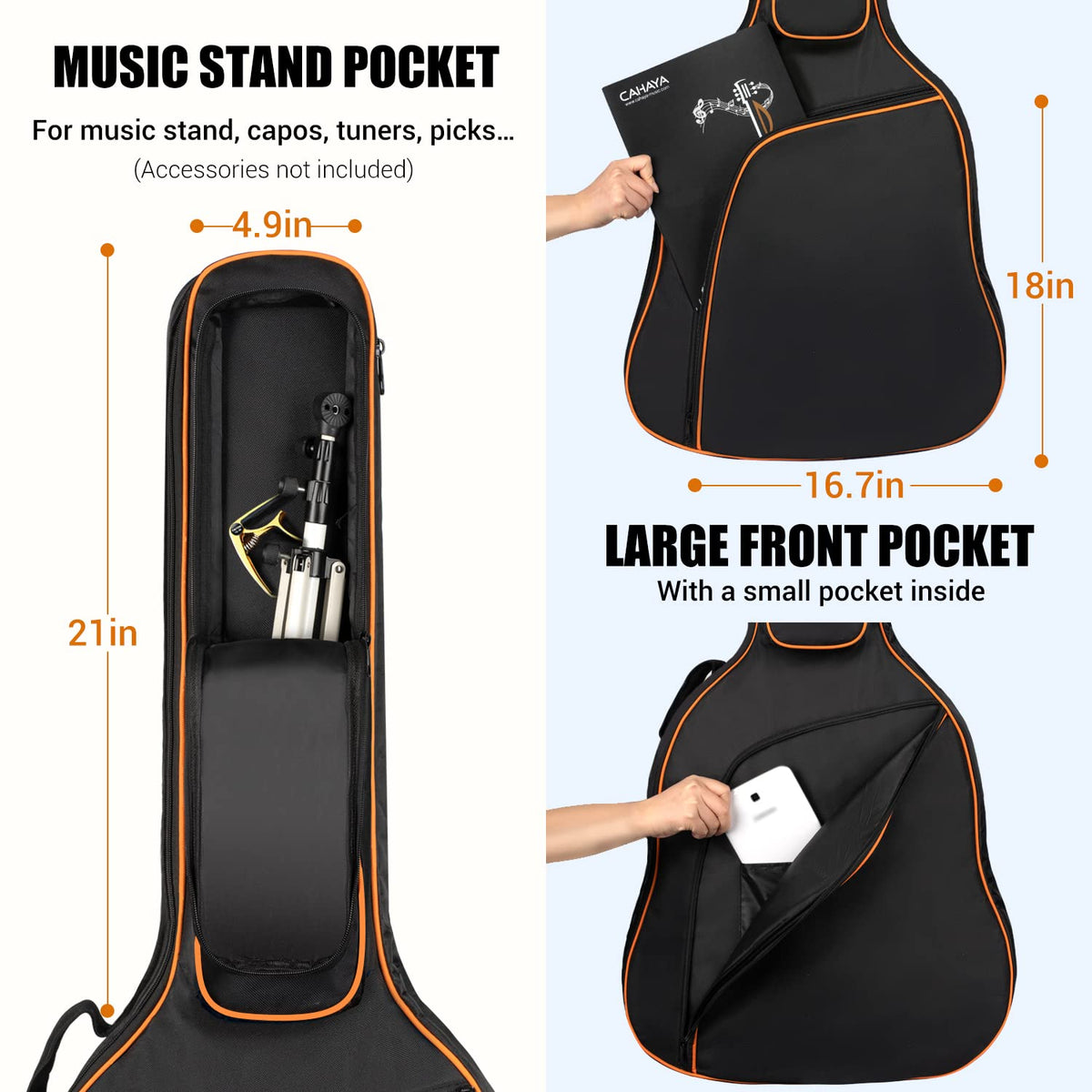 44 Inch Guitar Bag with Adjustable Shoulder Strap O729