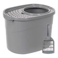 Large Top Entry Cat Litter Box with High Sides and Scoop T617