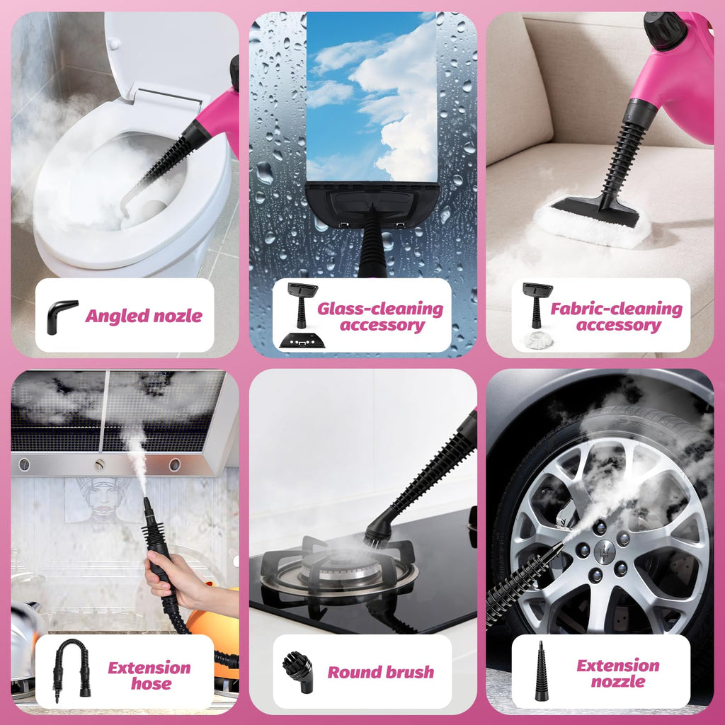 Pink Handheld Steam Cleaner U5371