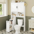 White Over The Toilet Storage Cabinet with Adjustable Shelf O9801