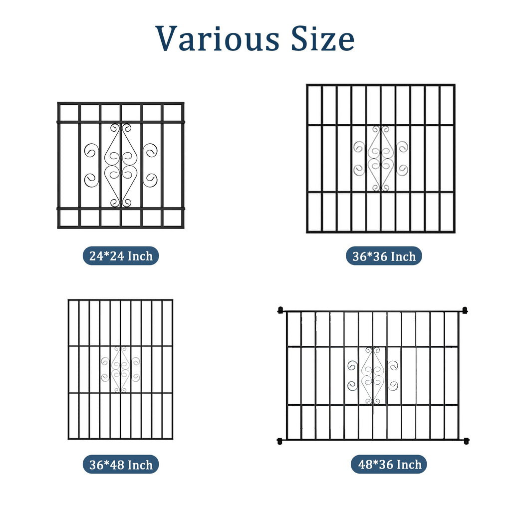 Black 48-in x 36-in Window Security Bars A737