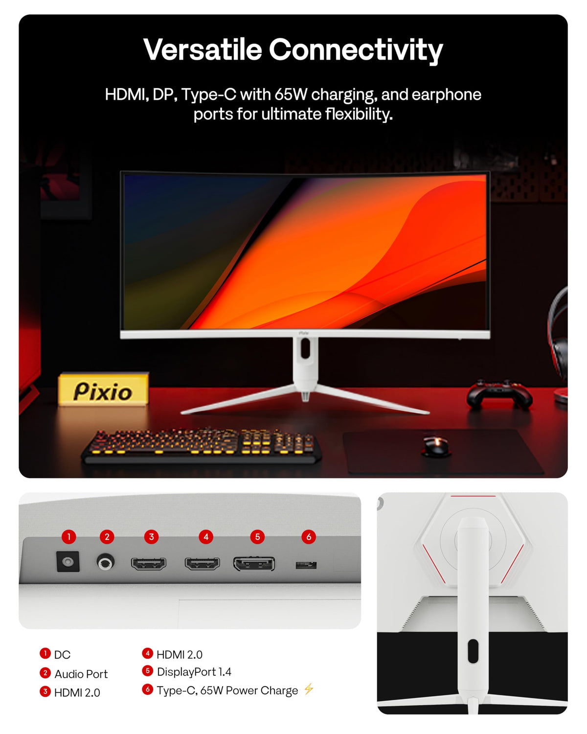 White 34" 180Hz Curved Gaming Monitor G23184