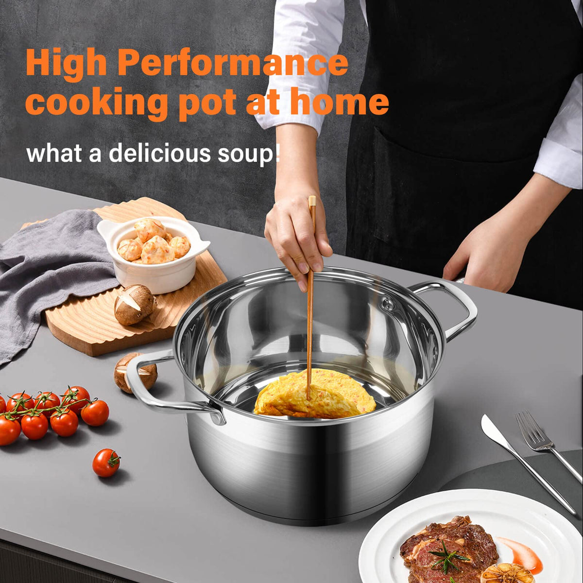 10 Quart Stainless Steel Stock Pot with Lid Q82711