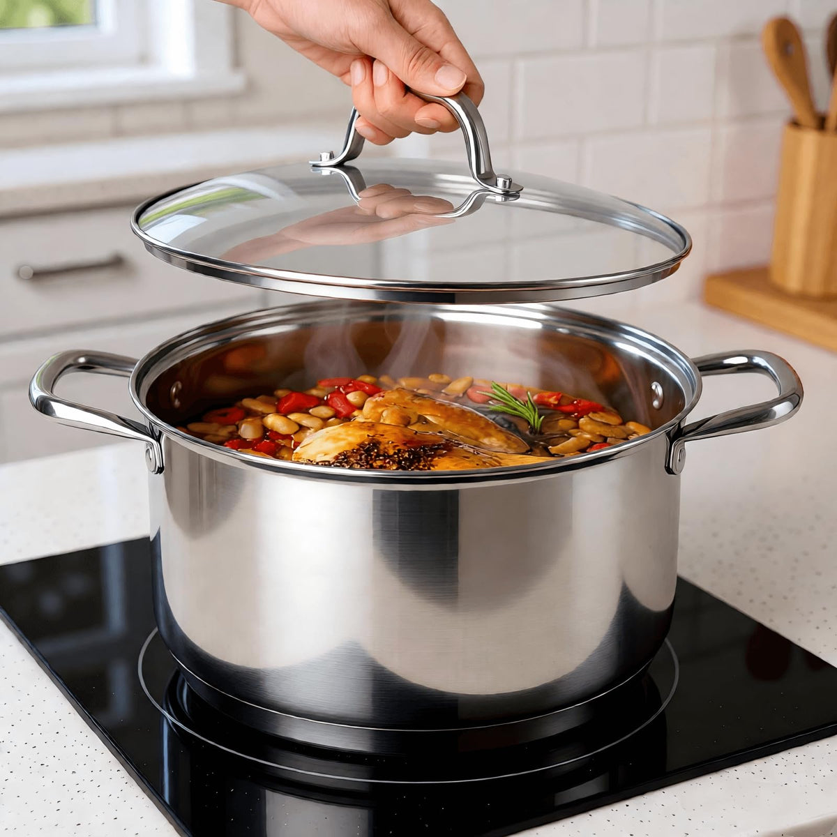 10 Quart Stainless Steel Stock Pot with Lid Q82711