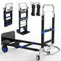 Black Convertible Hand Truck Dolly Cart with 4 Wheels, 500 Lbs Capacity C9328
