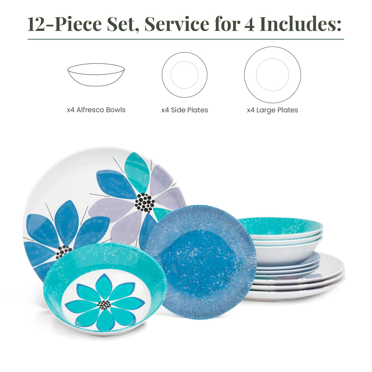 12-Piece Melamine Dinnerware Set U7864