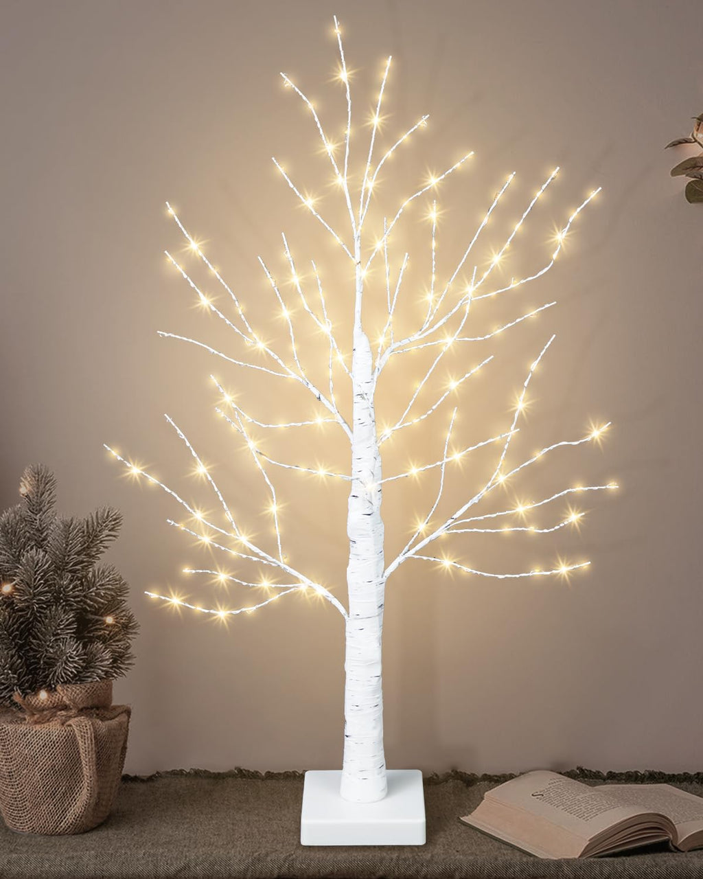 24 Inch Artificial Lighted Birch Tree with 144 LED Lights C30132