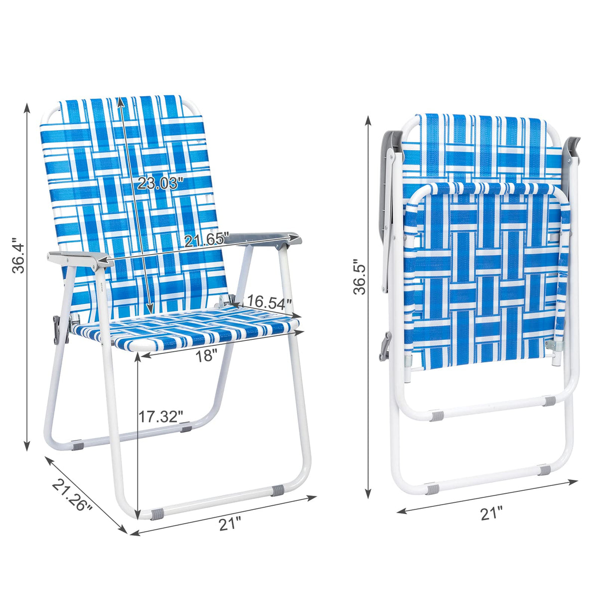Webbed Folding Chairs Set of 2 V640092