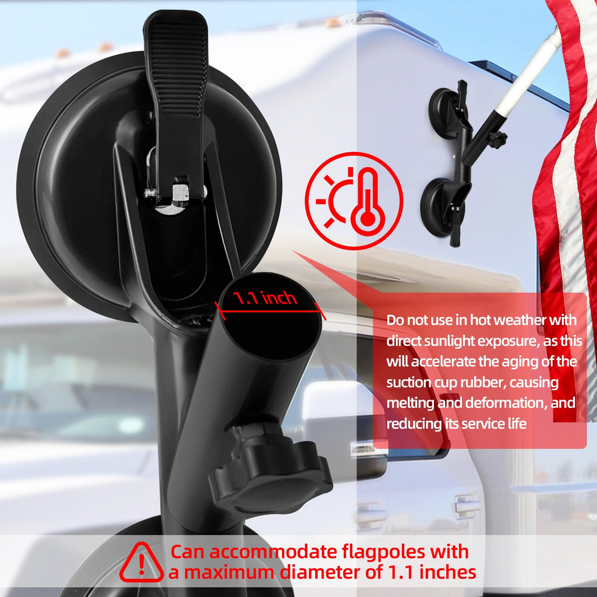 Suction Cup Flag Pole Mount D9270