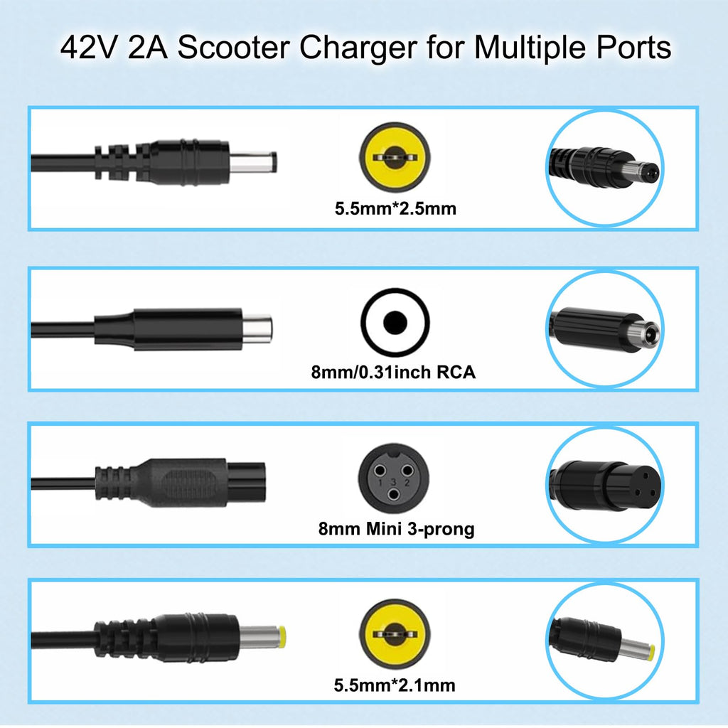 42V 2A Scooter Charger 4 in 1 Removable Connector G90603