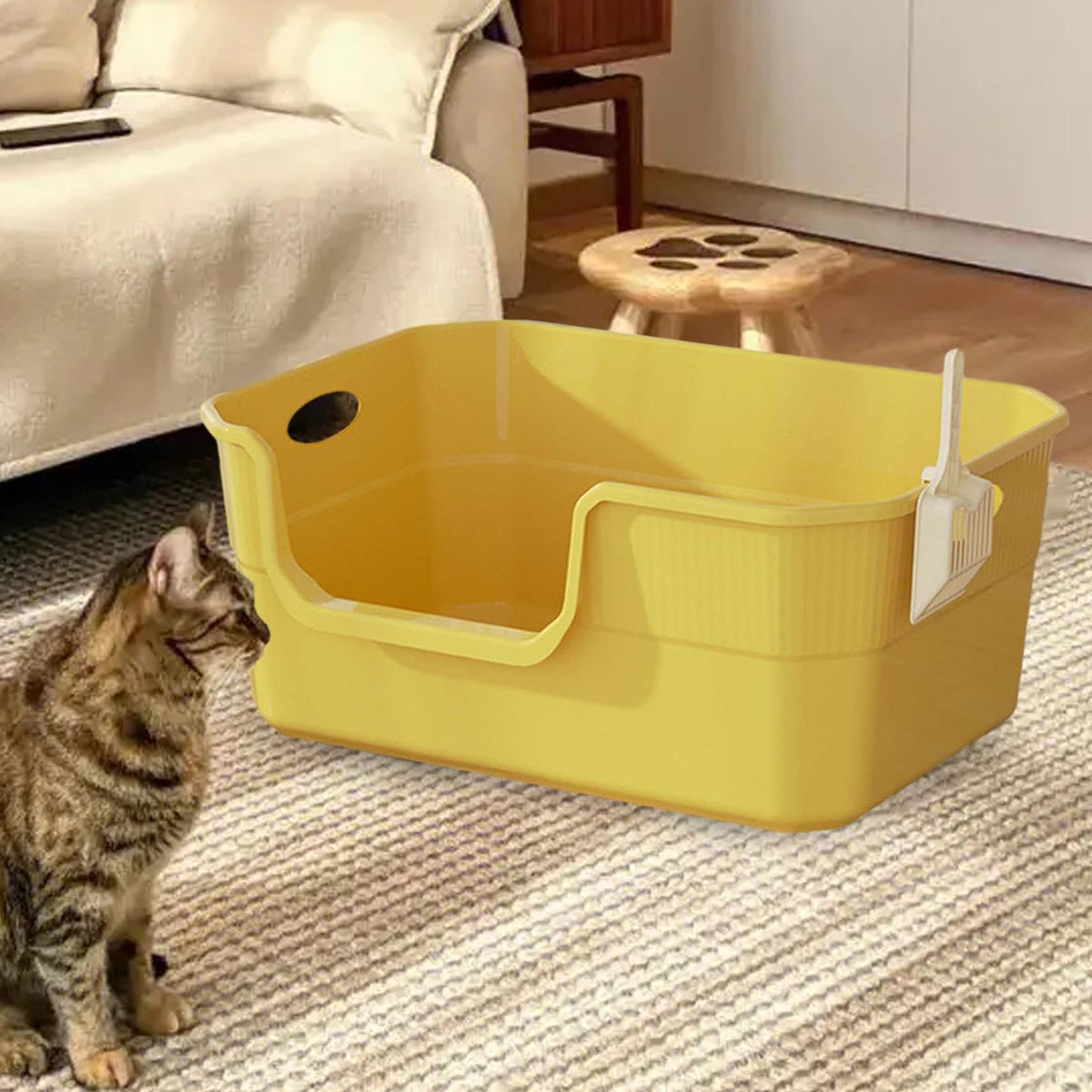 Open Top Cat Litter Tray with Frame PP T907125