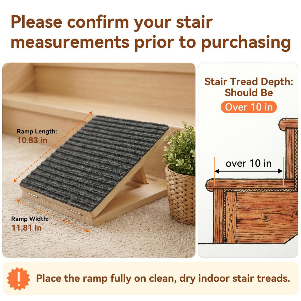 Adjustable Non-Slip Wooden Dog Ramp R748360