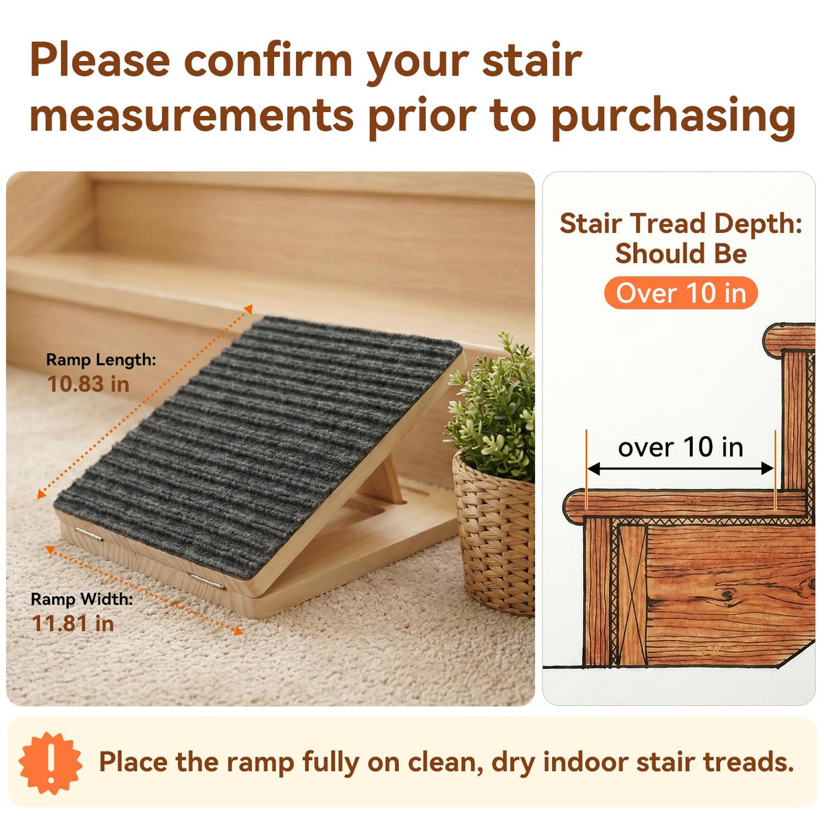Adjustable Non-Slip Wooden Dog Ramp R748360