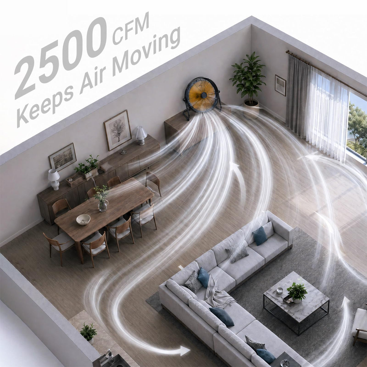 18" Brushless Cordless Floor Fan C6083