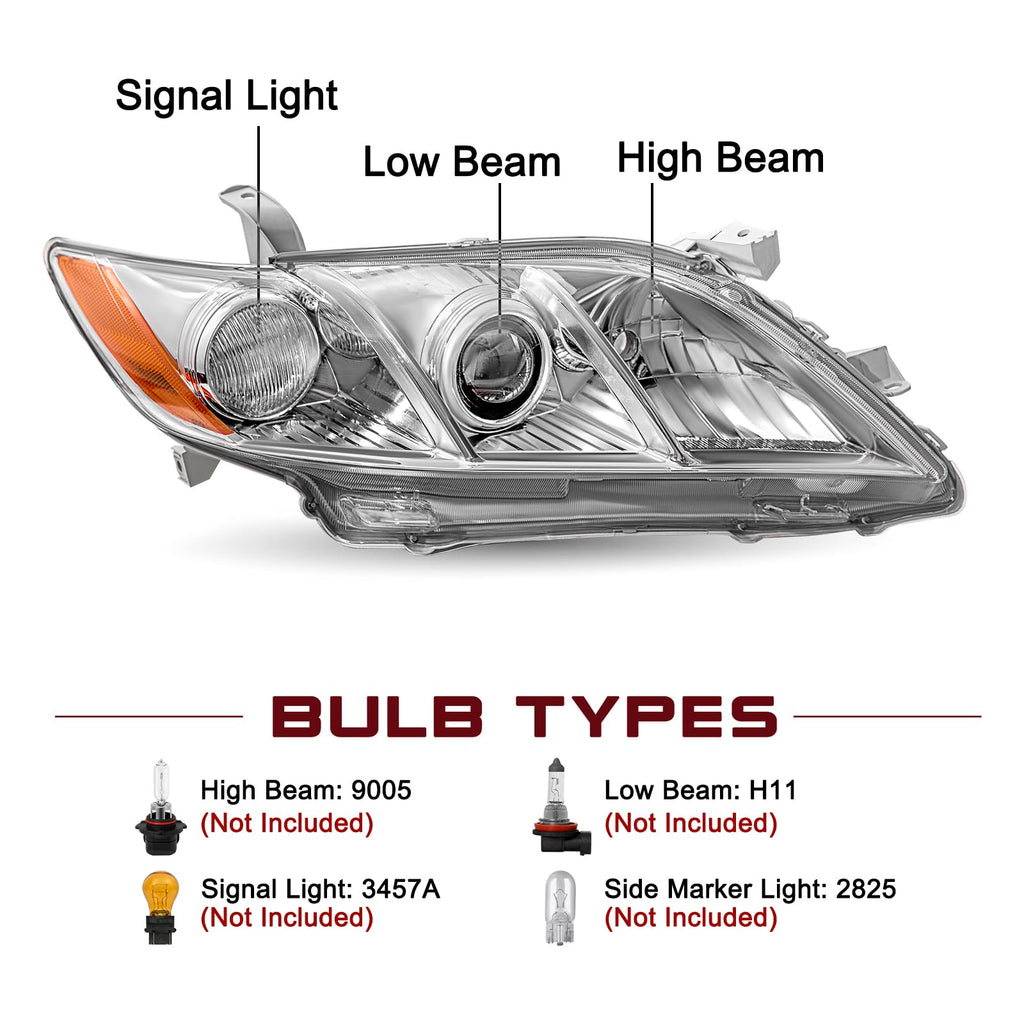Headlight Compatible with 2007-2009 Toyota Camry Q551