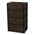 Brown 4 Drawer Plastic Storage Tower L11439