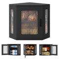 Large Black Wooden Bread Box with Acrylic Window Z46355