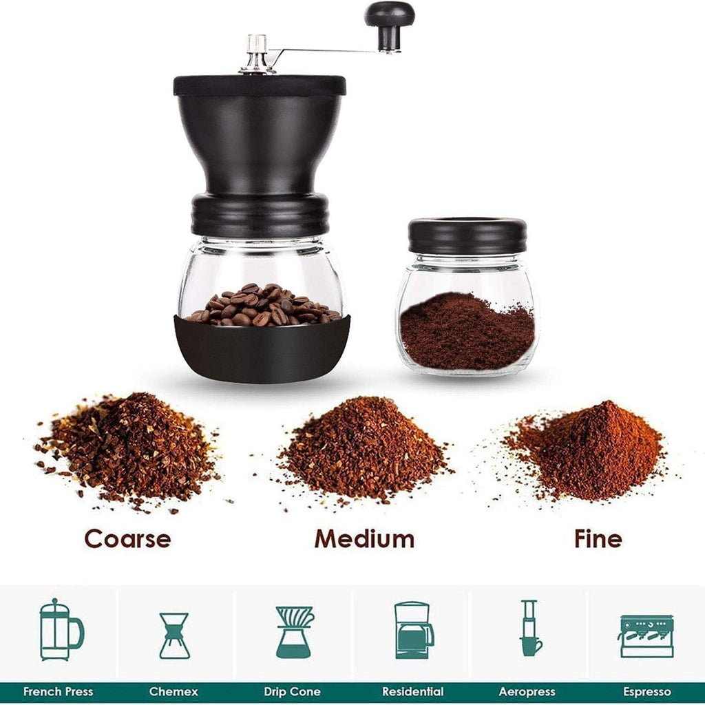 Manual Coffee Grinder with Ceramic Burr and 2 Glass Jars U6627