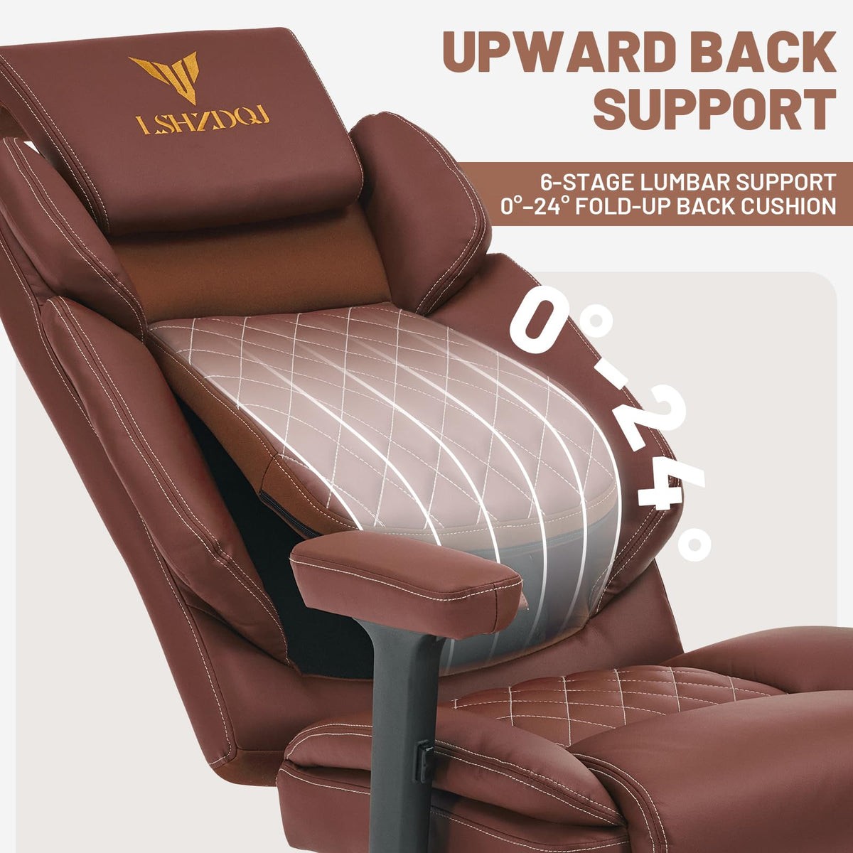 Big Tall Office Chair with Footrest Brown X71086
