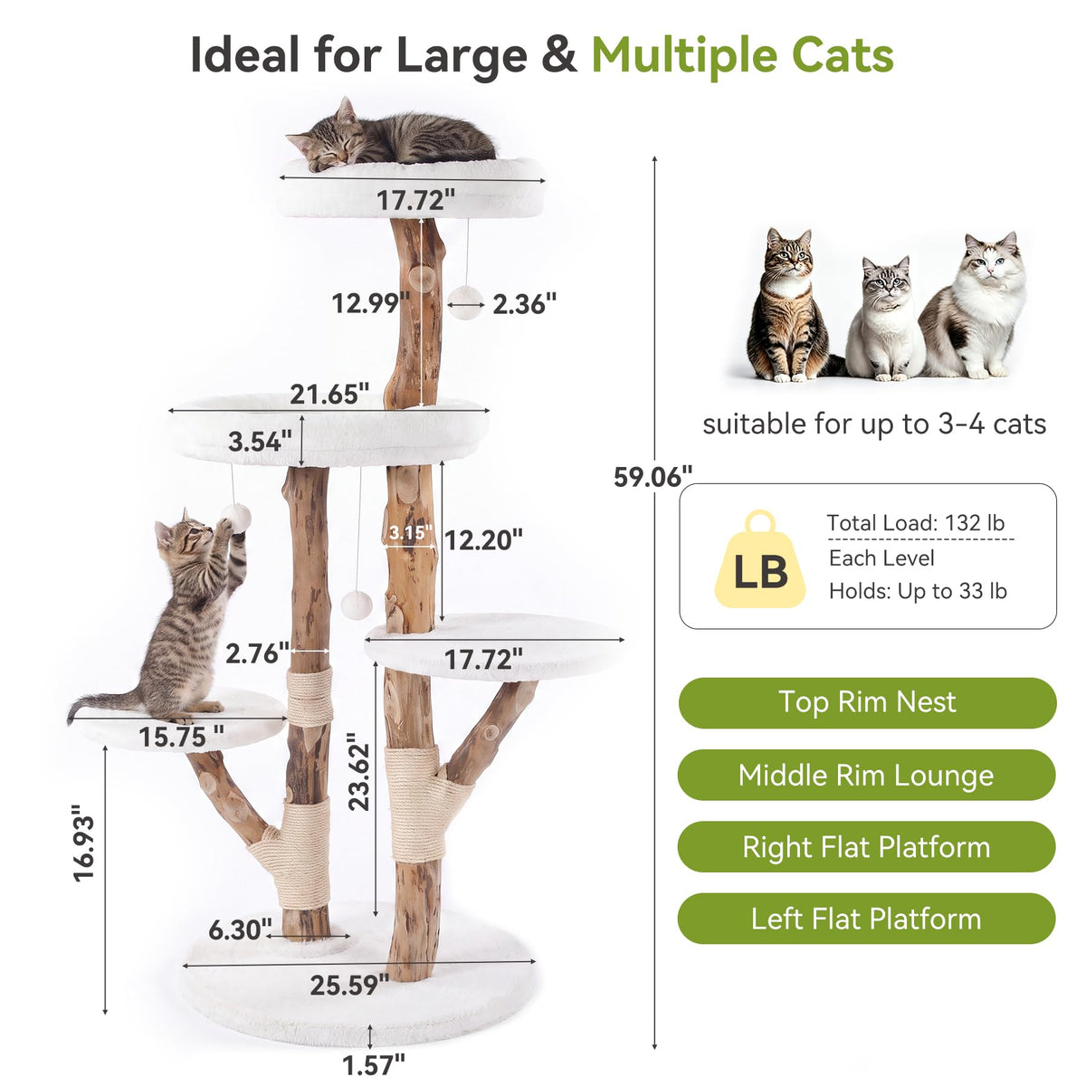 Cat Tree Tower with Scratching Post U732788