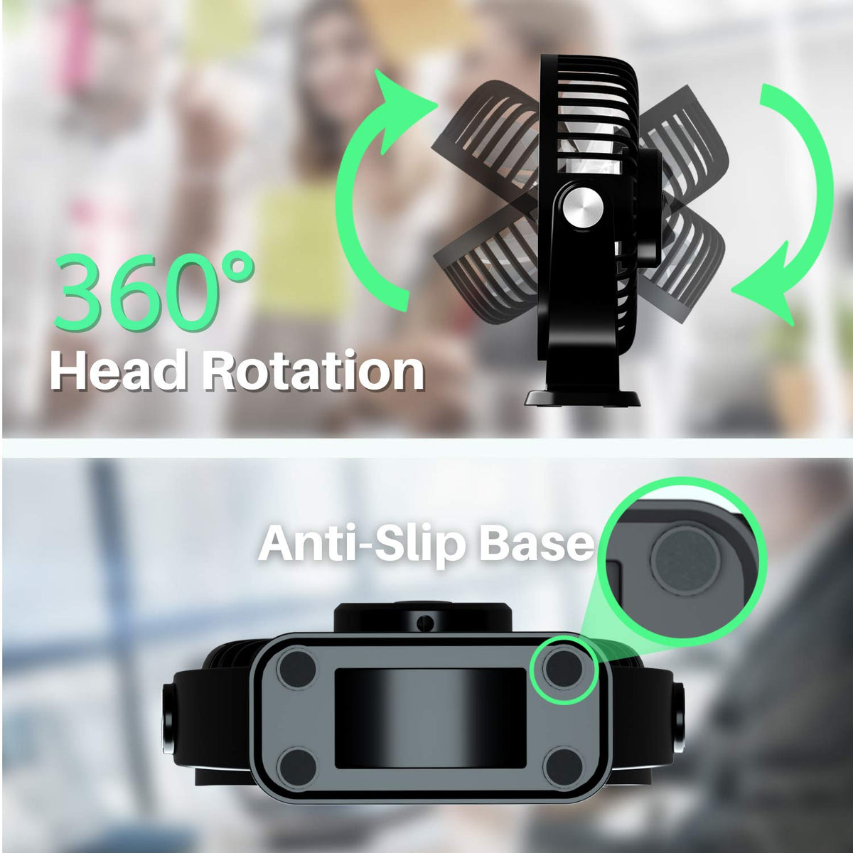 2 Pack USB Powered Mini Portable Desk Fan N55395