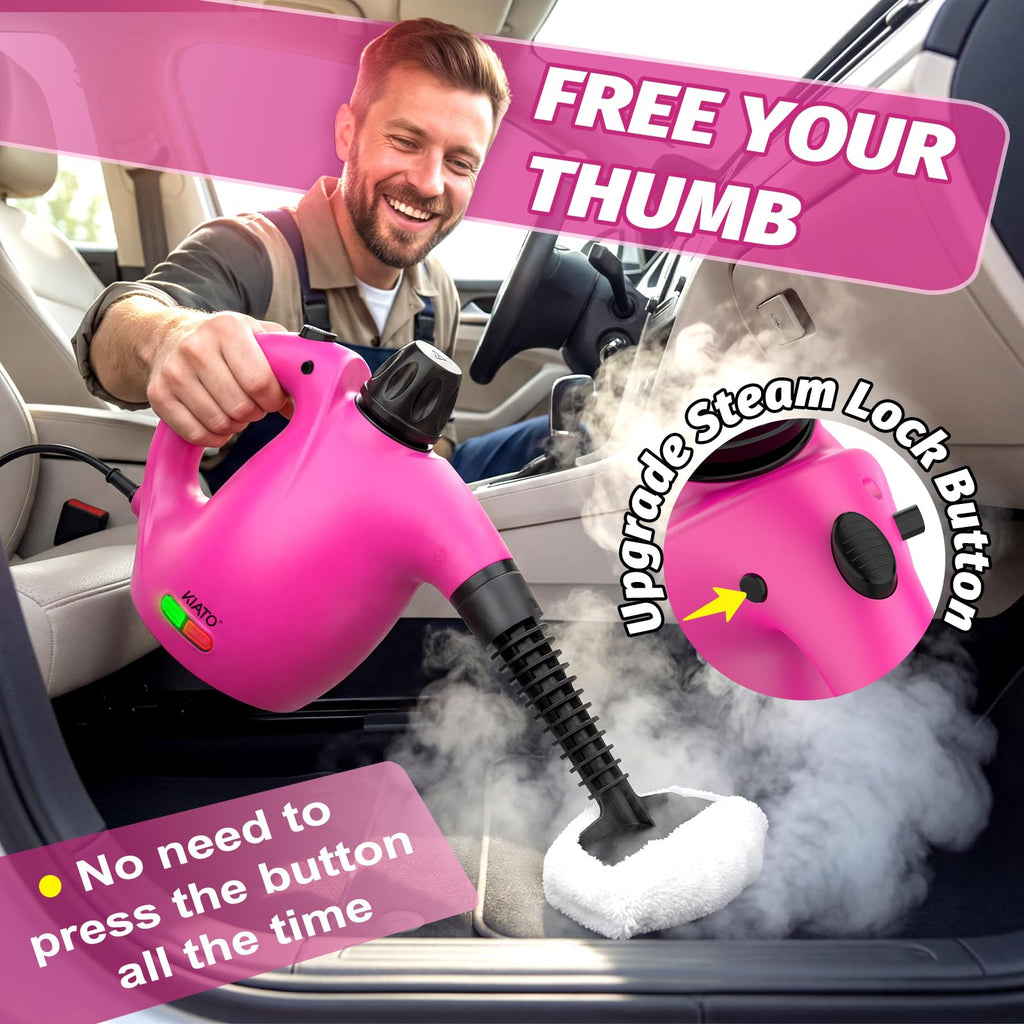 Pink Handheld Steam Cleaner U5371