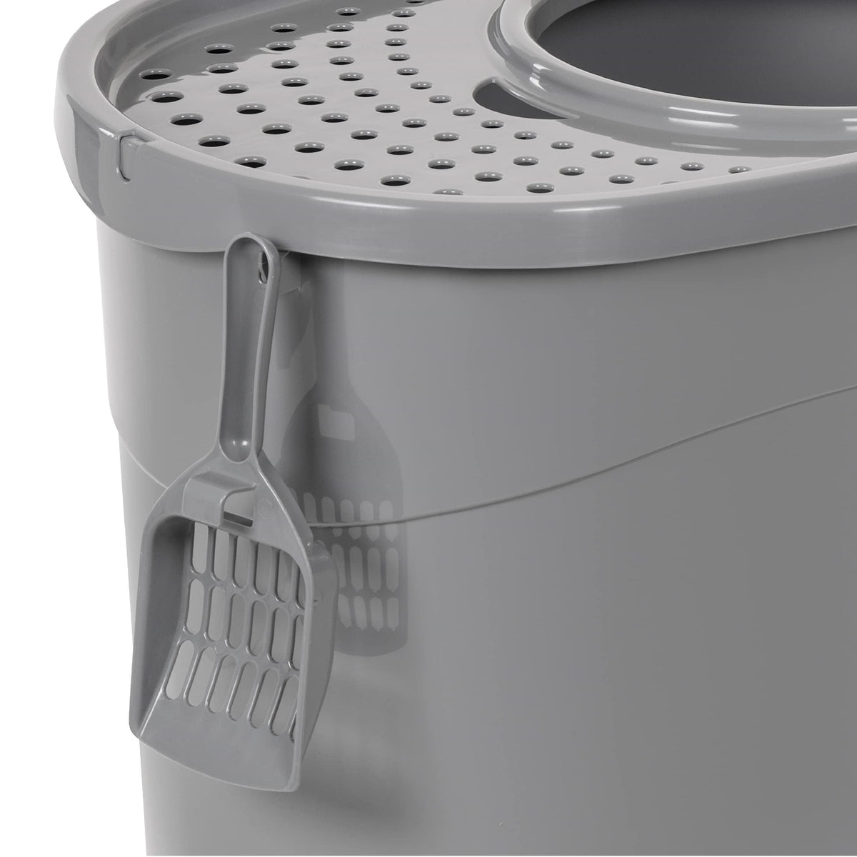 Large Top Entry Cat Litter Box with High Sides and Scoop T617