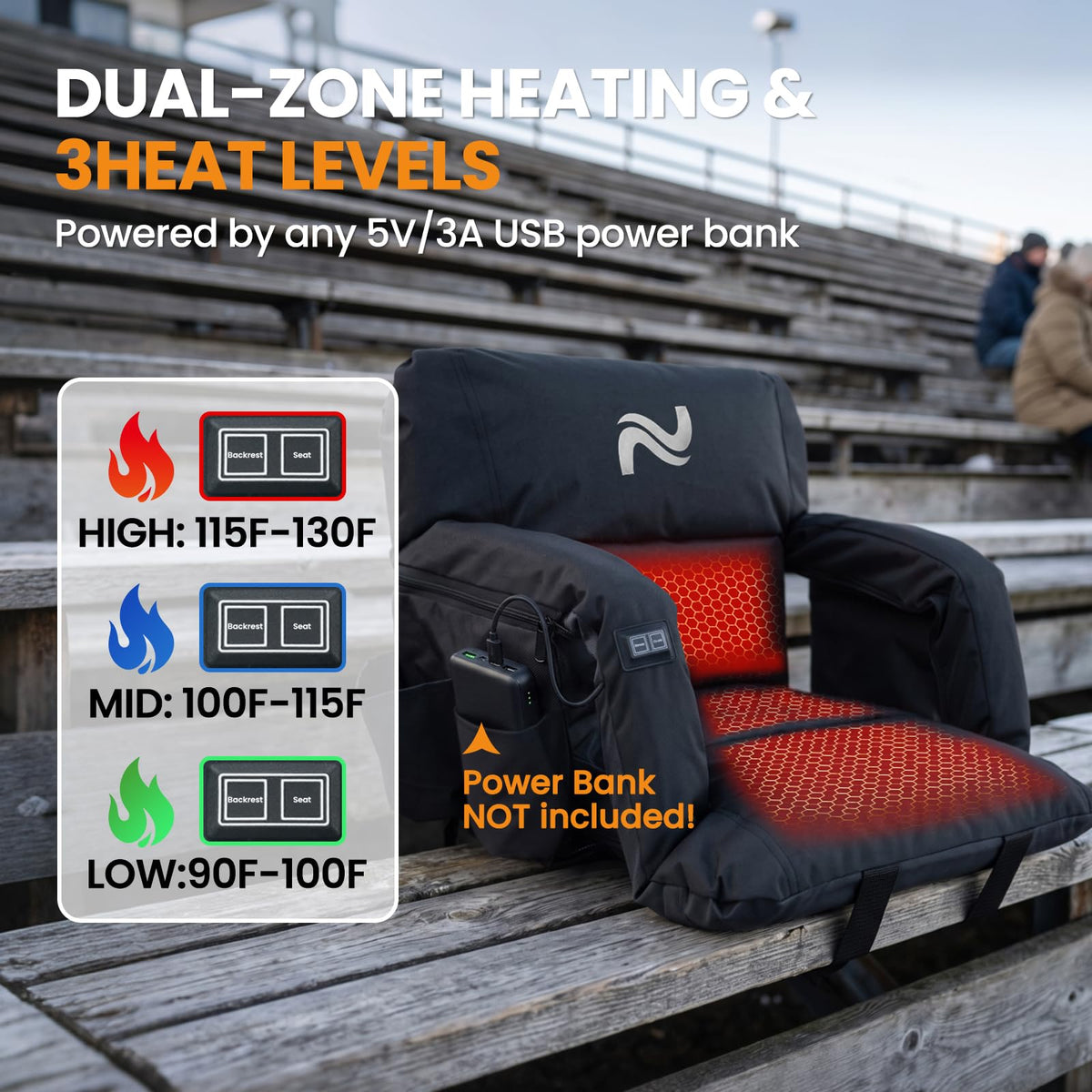 2 Pack Extra Thick Heated Stadium Seats E294742