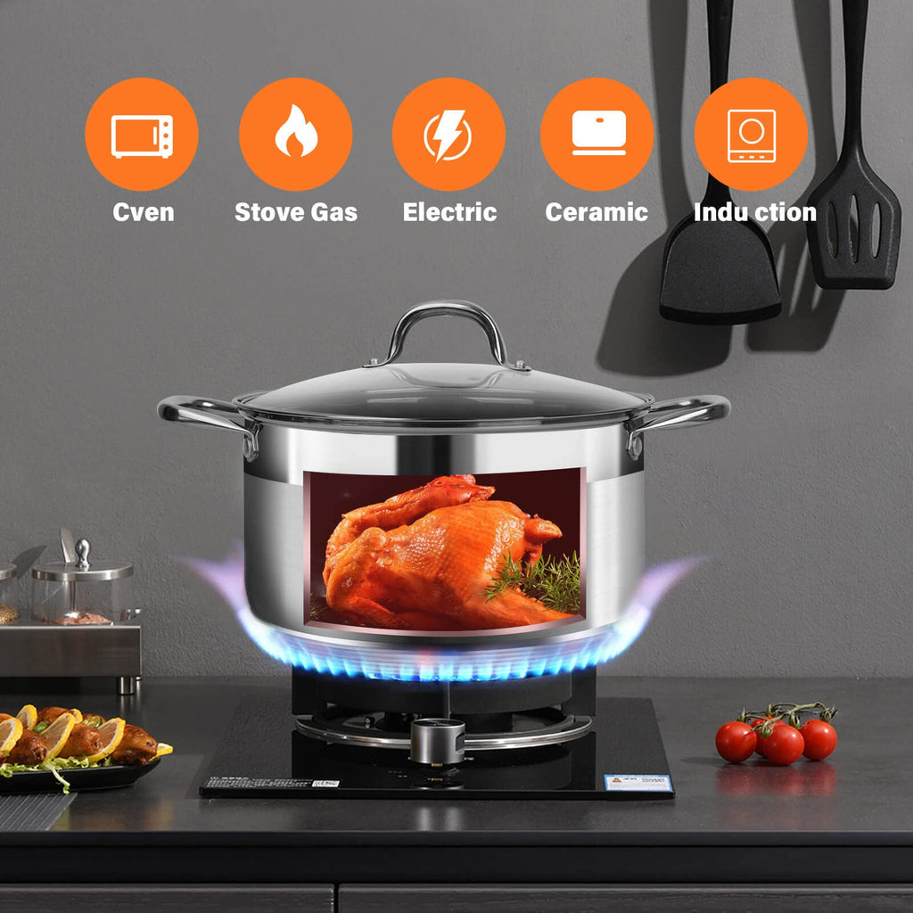 10 Quart Stainless Steel Stock Pot with Lid Q82711