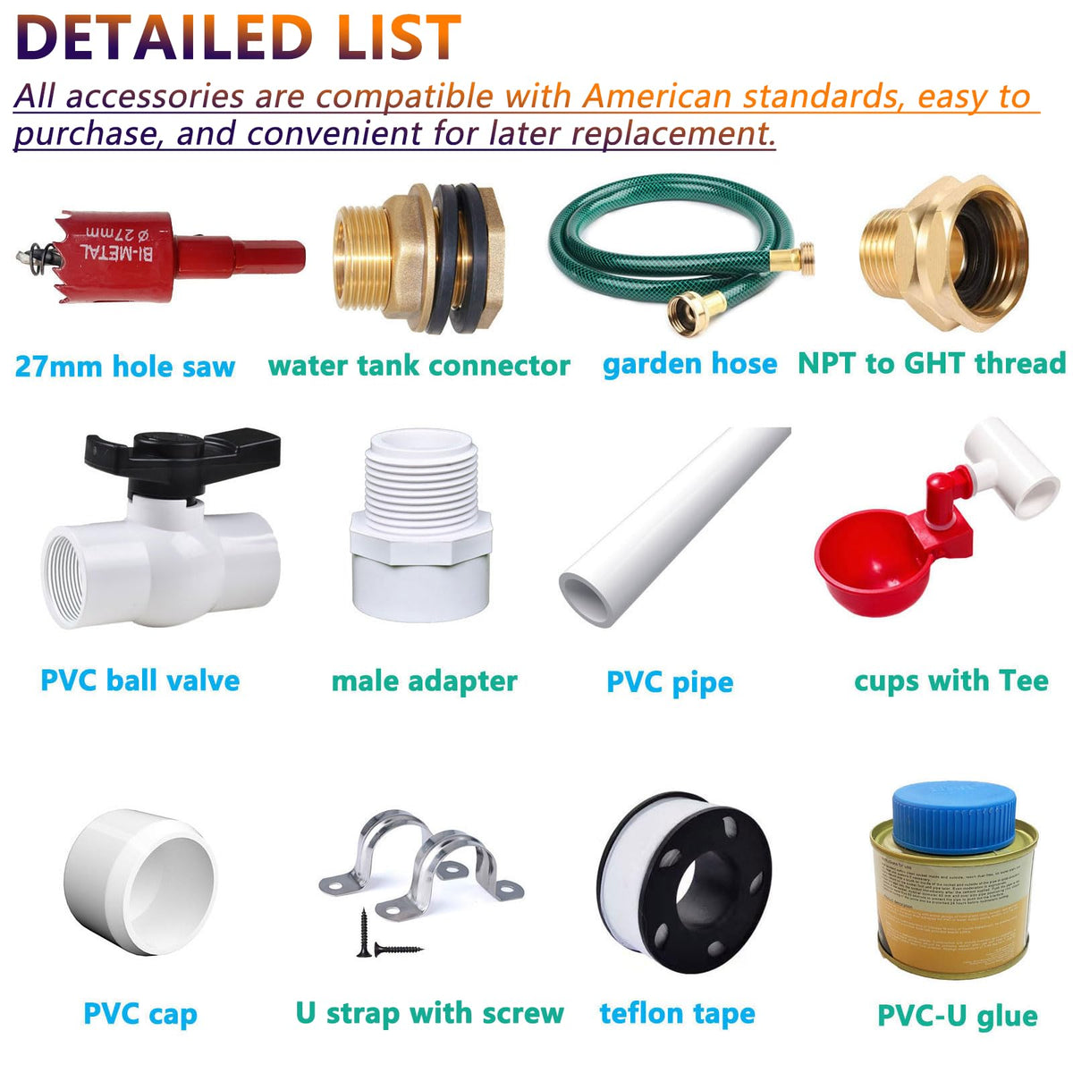 Automatic Chicken Watering System with Hose Connector Kit Y59926