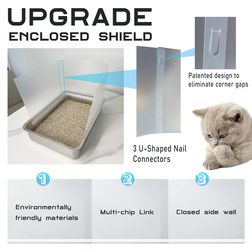 Connectable Cat Litter Box Pee Shield Splash Guard X606245