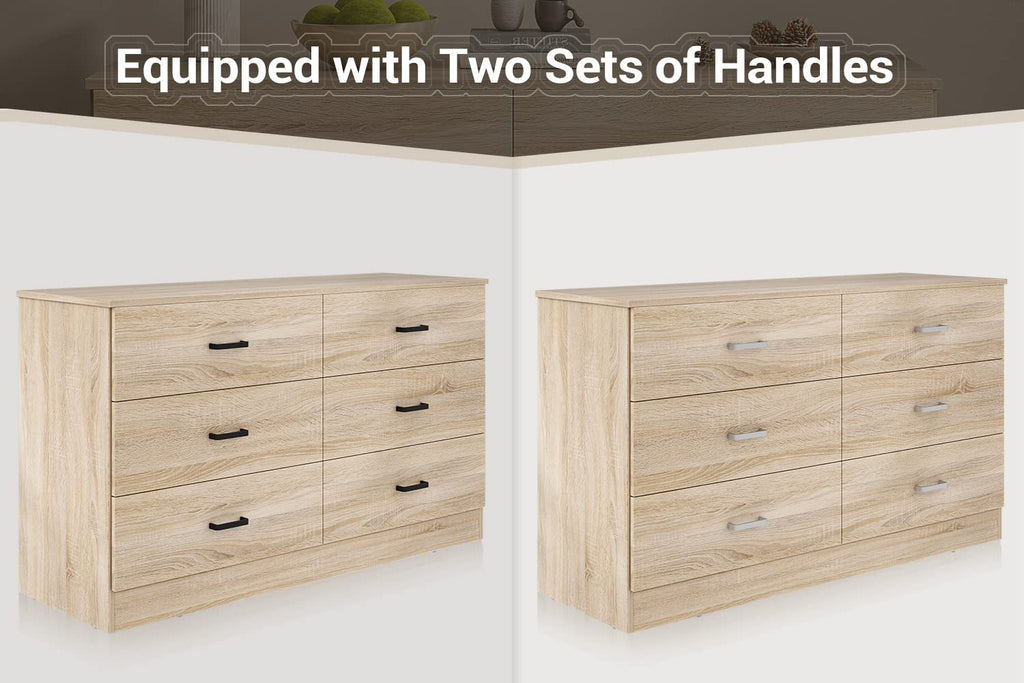 Light Oak 6 Drawer Dresser B1446