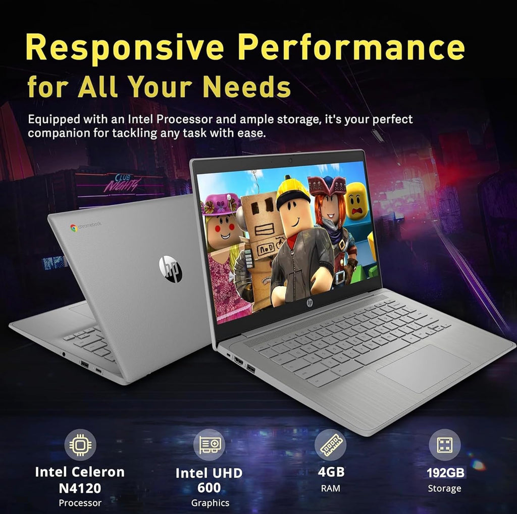 14" HD Chromebook, Quad-Core Celeron, 4GB RAM, 192GB Storage P8474