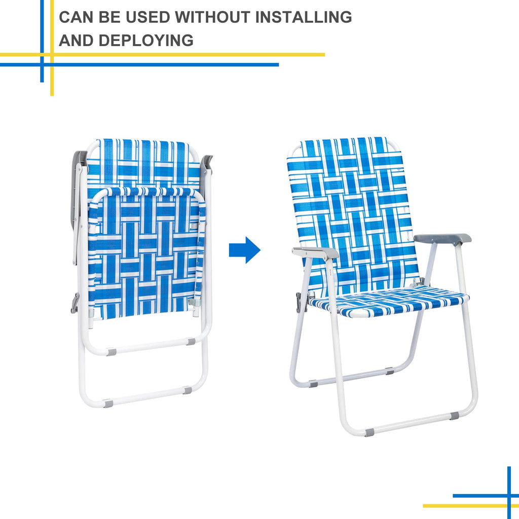 Webbed Folding Chairs Set of 2 V640092