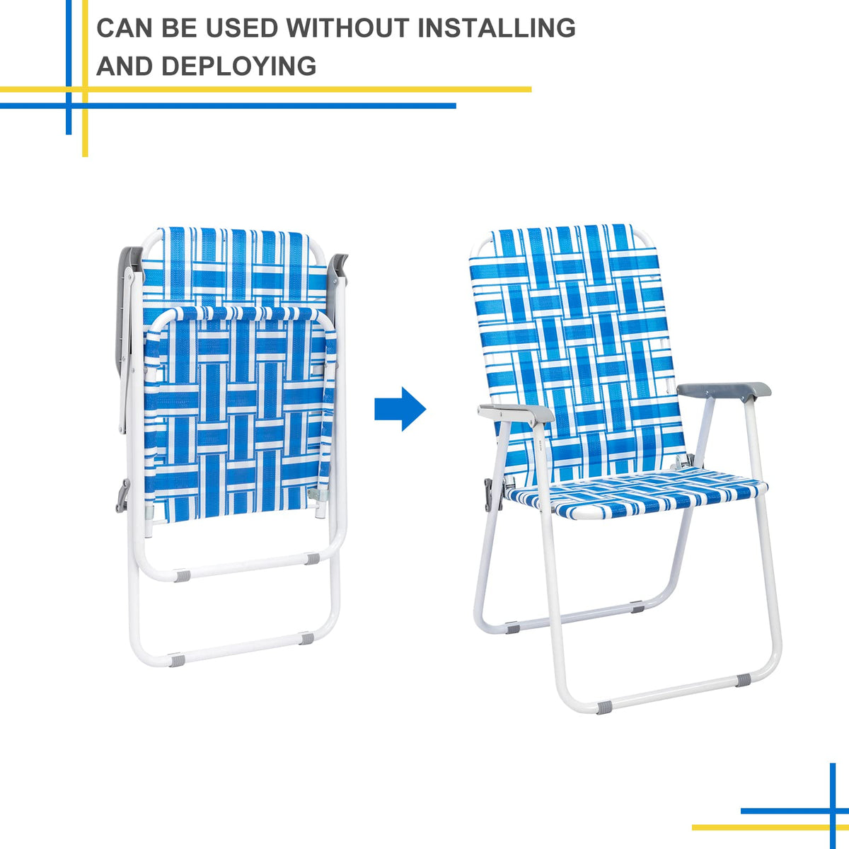 Webbed Folding Chairs Set of 2 V640092