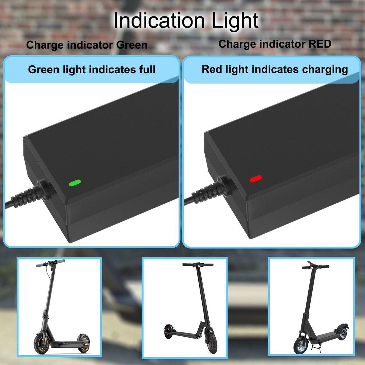 42V 2A Scooter Charger 4 in 1 Removable Connector G90603