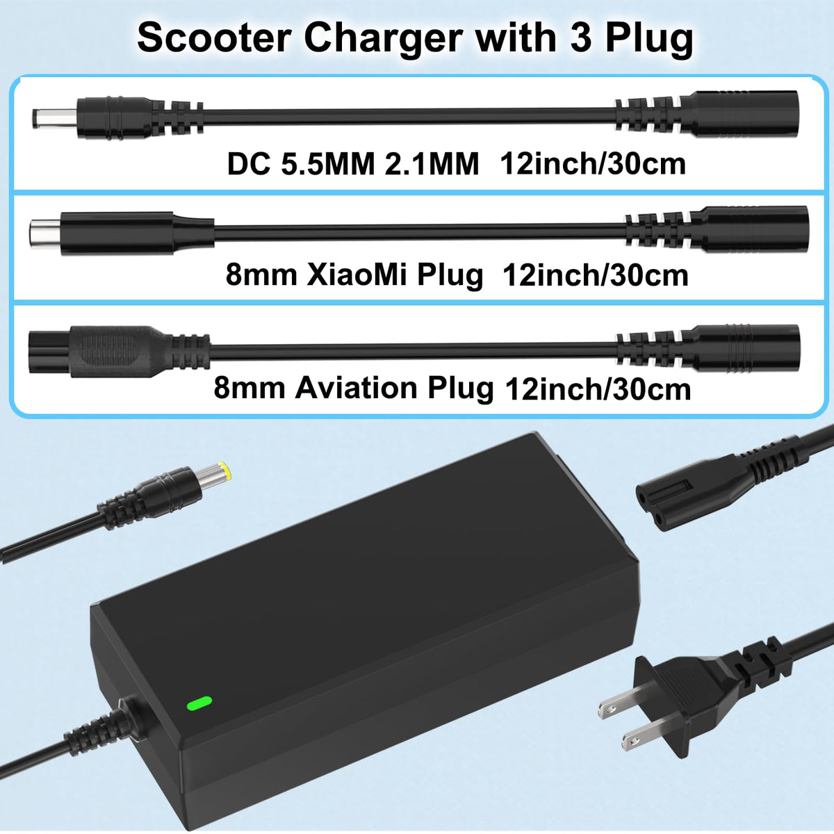 42V 2A Scooter Charger 4 in 1 Removable Connector G90603