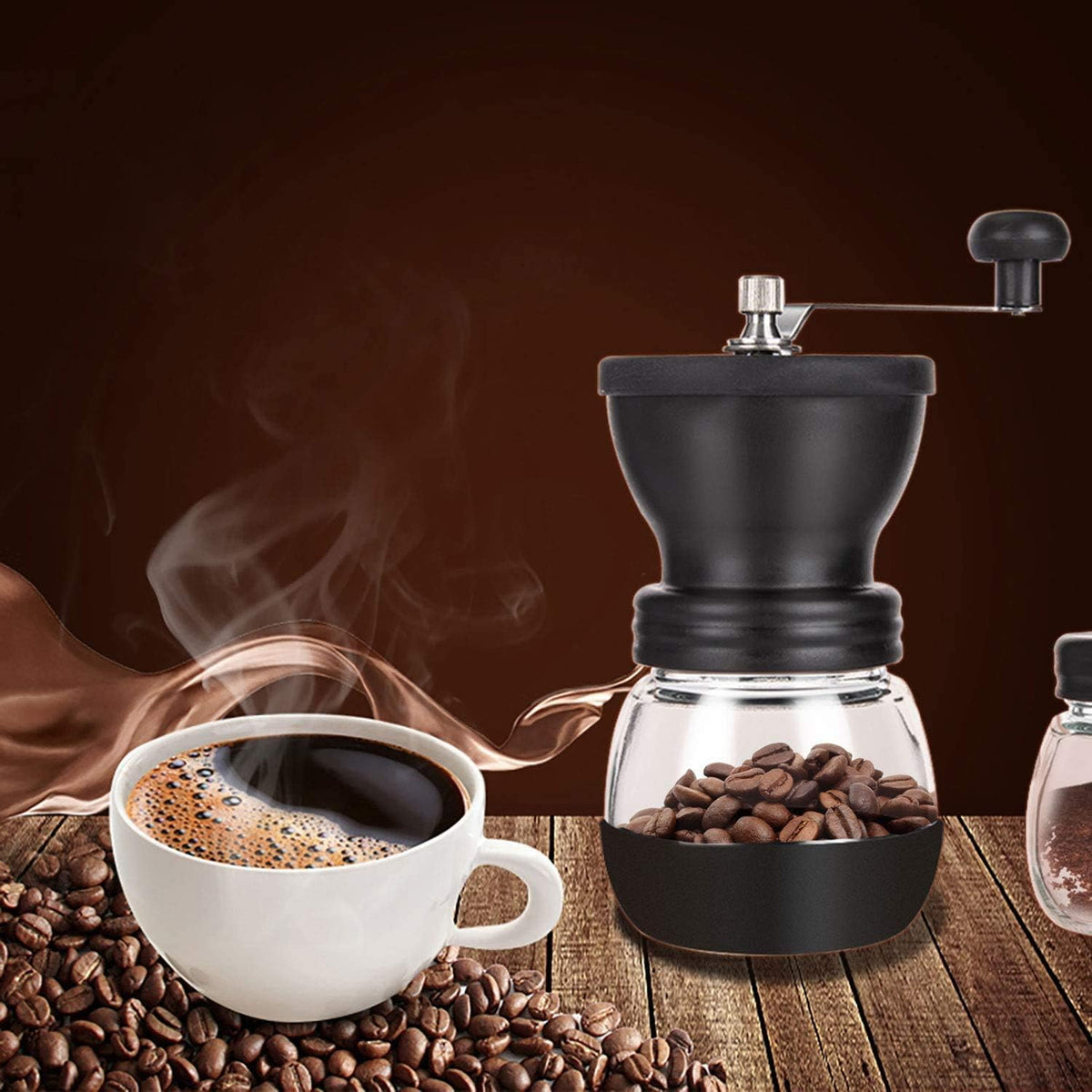 Manual Coffee Grinder with Ceramic Burr and 2 Glass Jars U6627