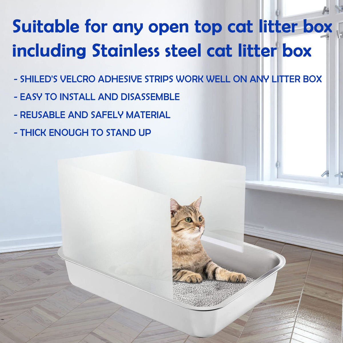 Connectable Cat Litter Box Pee Shield Splash Guard X606245