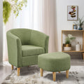 Green Accent Chair with Ottoman T77996