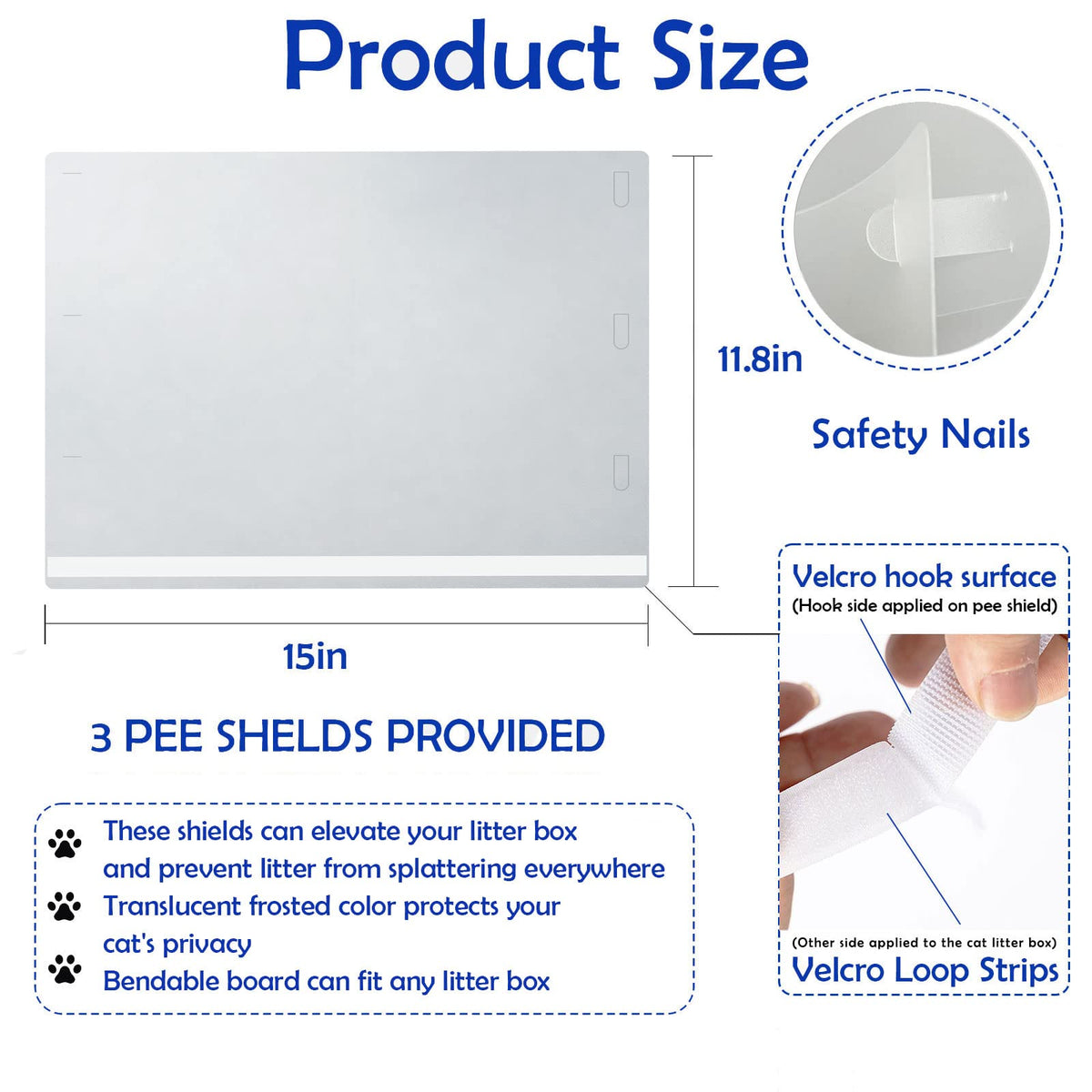 Connectable Cat Litter Box Pee Shield Splash Guard X606245