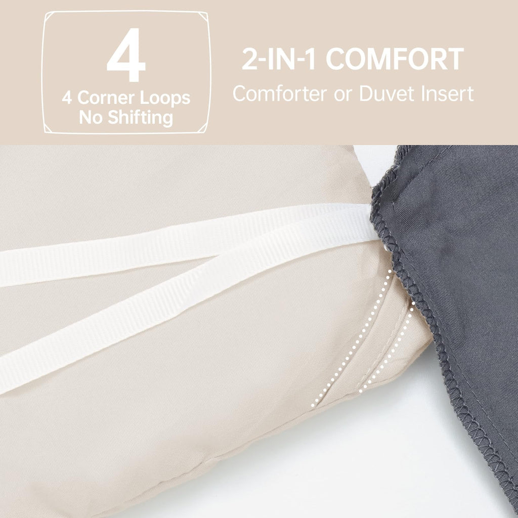 Beige King Size 3 Piece Comforter Set I862