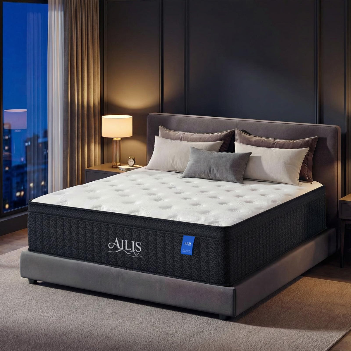 Queen 12 Inch Medium Firm Hybrid Mattress in a Box N101