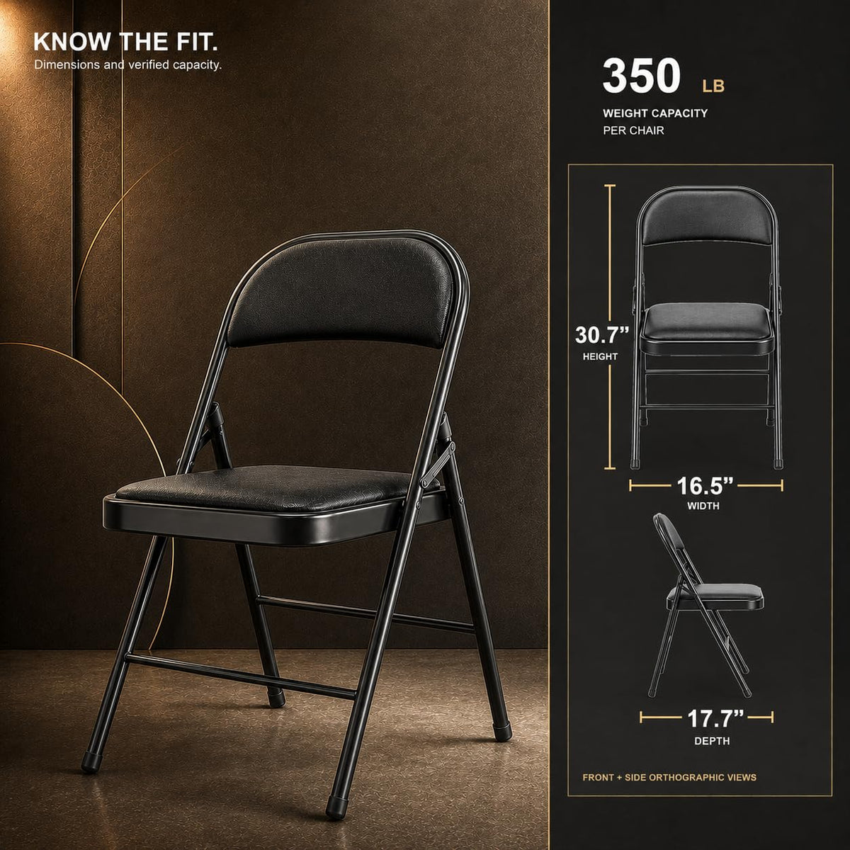 10 Pack Black Folding Chairs A80271