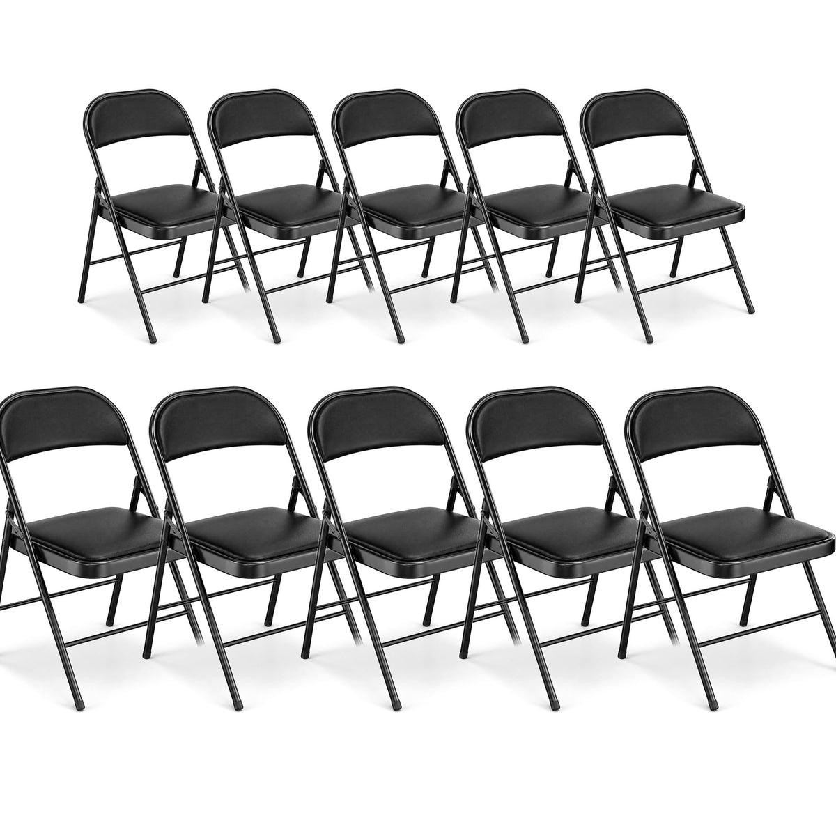 10 Pack Black Folding Chairs A80271