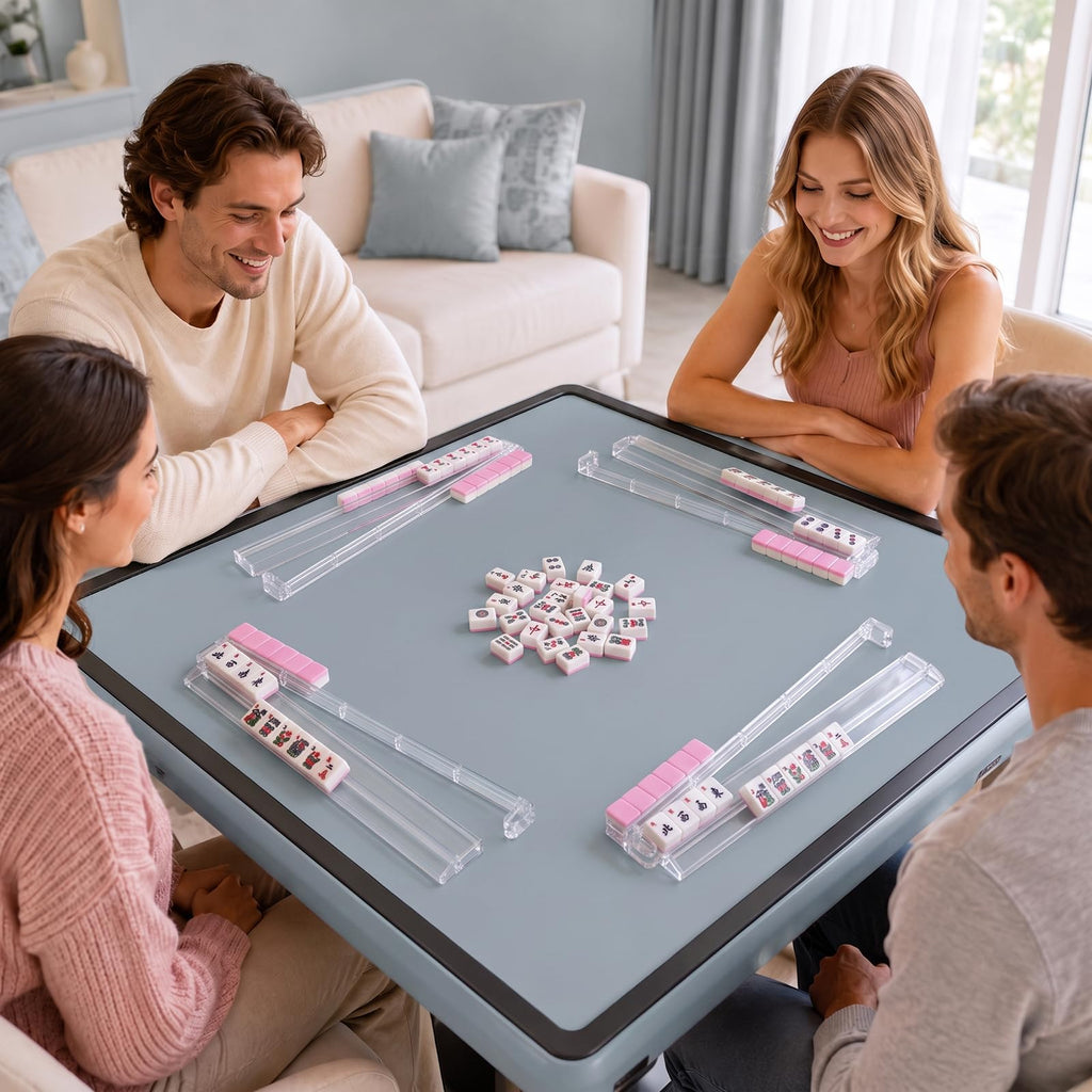 Clear Mahjong Racks with Pushers, 4-Pack F280178
