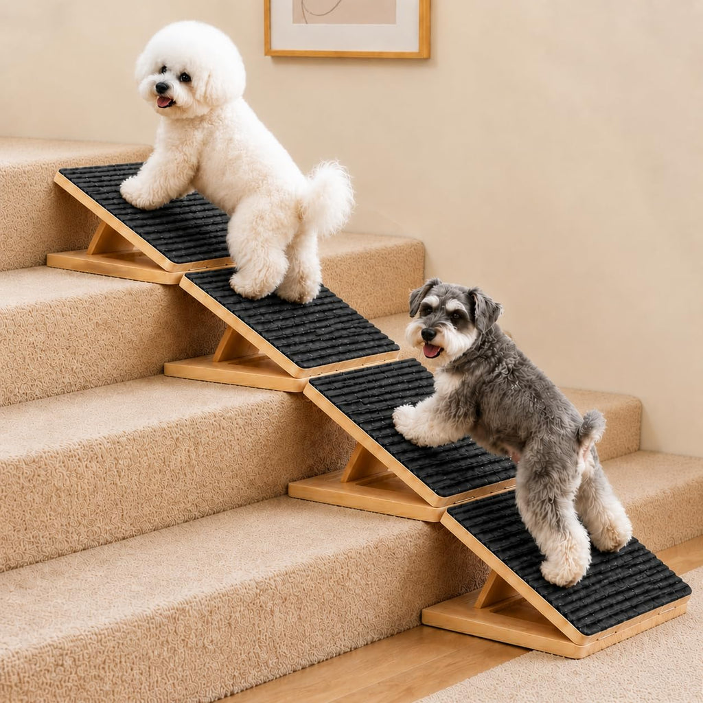 Adjustable Non-Slip Wooden Dog Ramp R748360