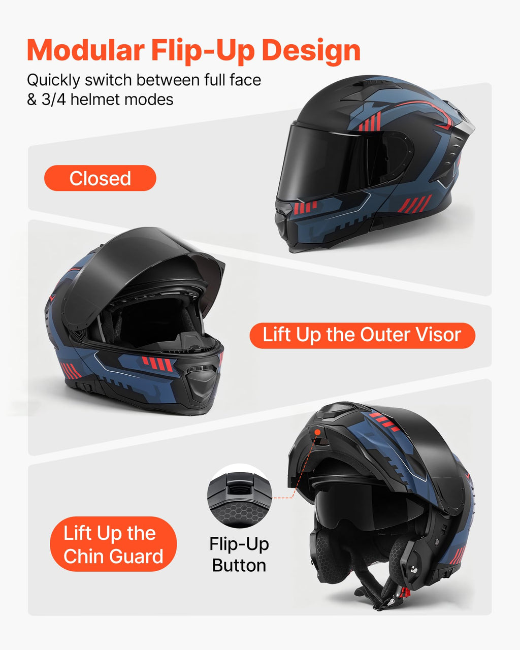 DOT Approved Adult Motocross Helmet with Clear Visor V315591